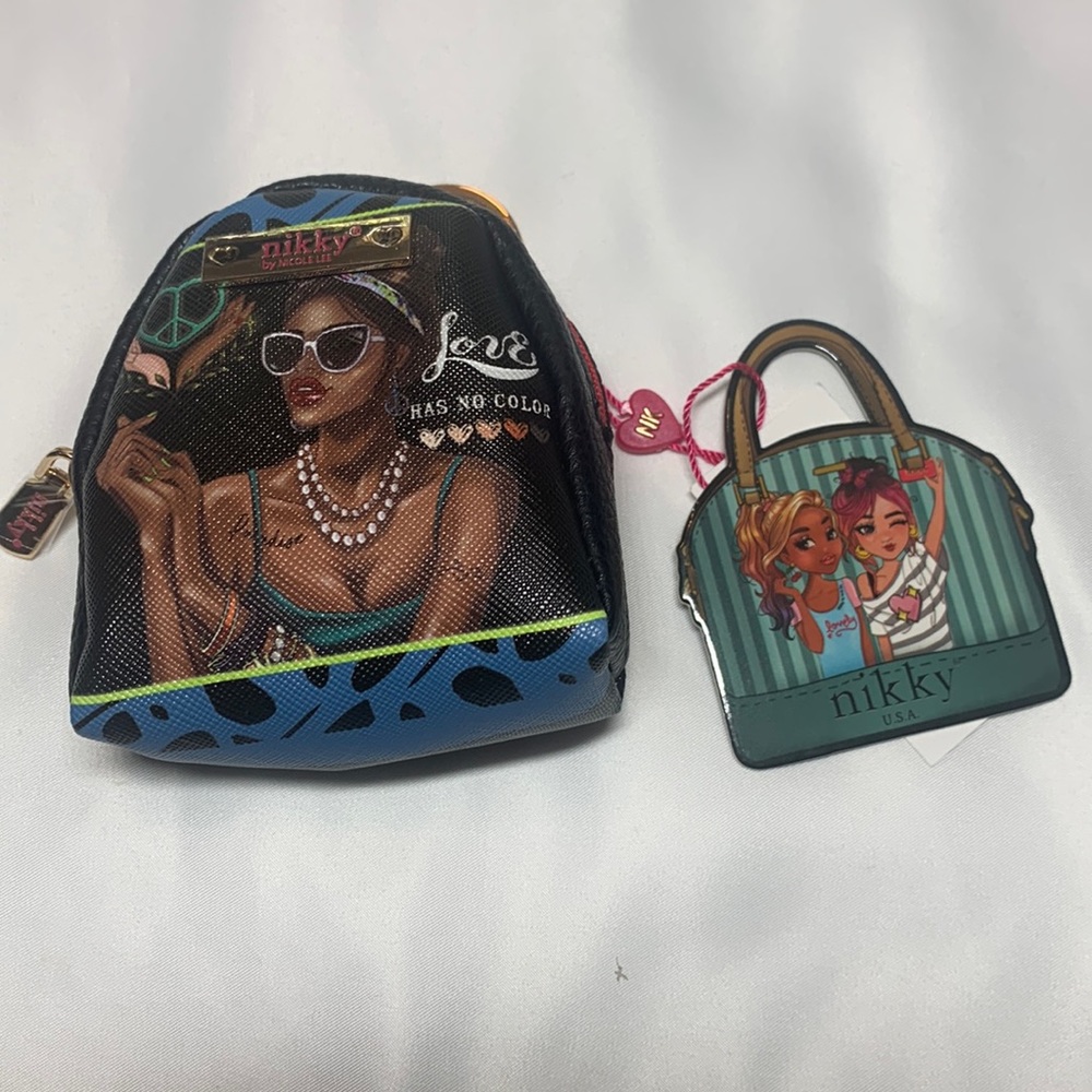 Nicole Lee mini backpack purse Keychain